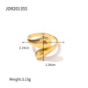 Wholesale Jewelry IG Style Geometric 304 Stainless Steel Artificial Pearls Zircon 18K Gold Plated Inlay Open Rings Rings