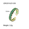 Wholesale Jewelry IG Style Geometric 304 Stainless Steel Artificial Pearls Zircon 18K Gold Plated Inlay Open Rings Rings