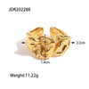 Wholesale Jewelry IG Style Geometric 304 Stainless Steel Artificial Pearls Zircon 18K Gold Plated Inlay Open Rings Rings