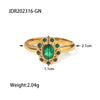 Wholesale Jewelry IG Style Geometric 304 Stainless Steel Artificial Pearls Zircon 18K Gold Plated Inlay Open Rings Rings