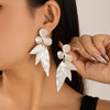 1 Pair Elegant Lady Streetwear Flower Ginkgo Leaf Plating Inlay Alloy Imitation Pearl Drop Earrings Ear Studs