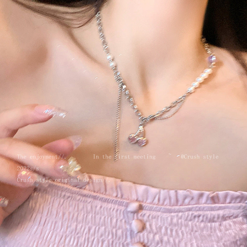 1 Piece Fashion Heart Shape Flower Imitation Pearl Plating Women's Necklace