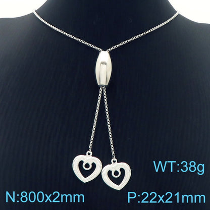 Wholesale Jewelry Simple Style Geometric 304 Stainless Steel 18K Gold Plated Pendant Necklace Sweater Chain