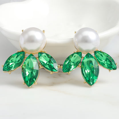 1 Pair IG Style Simple Style Shiny Irregular Inlay Alloy Pearl Zircon Ear Studs