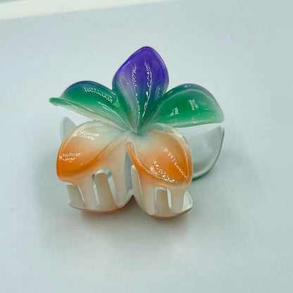 Women'S Simple Style Flower Plastic Resin Stoving Varnish Hair Claws