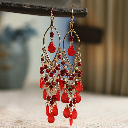 1 Pair Fashion Geometric Alloy Seed Bead Plating Women's Drop Earrings