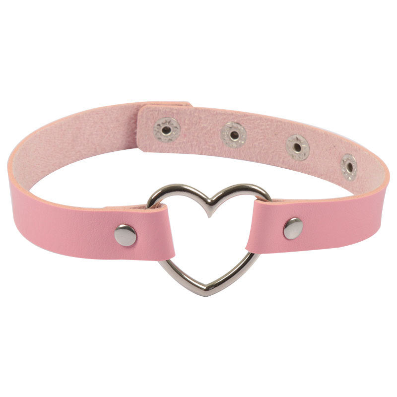 Simple Style Heart Shape Pu Leather Wholesale Choker