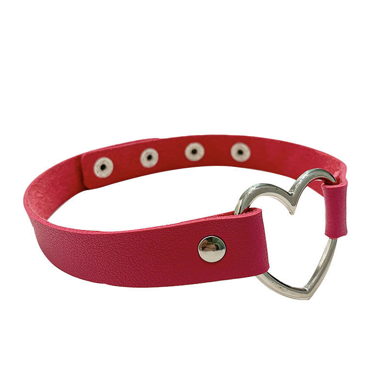 Simple Style Heart Shape Pu Leather Wholesale Choker