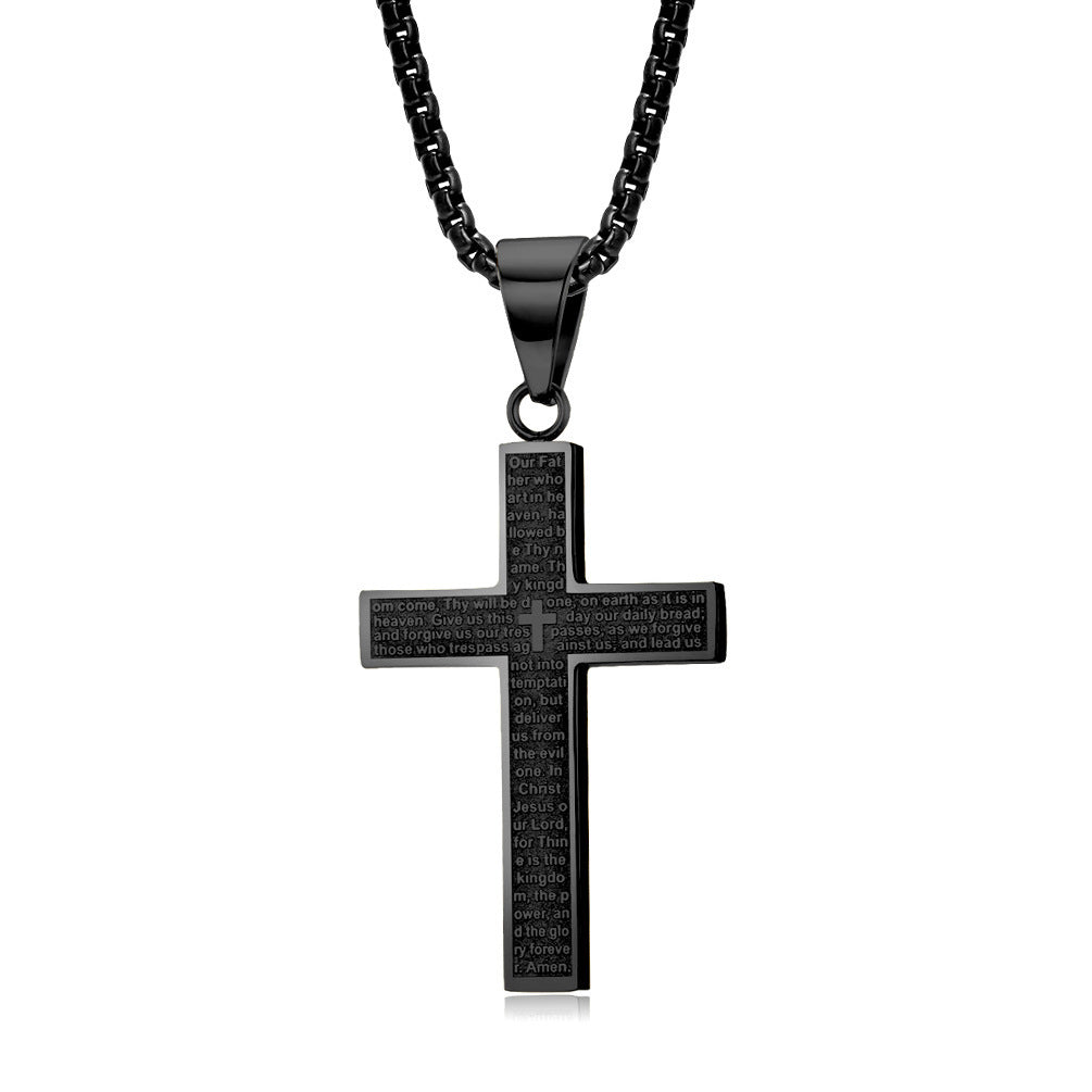 Casual Simple Style Cross Letter Titanium Steel Plating Unisex Pendant Necklace