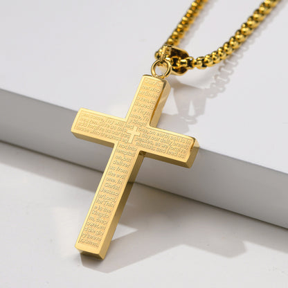 Casual Simple Style Cross Letter Titanium Steel Plating Unisex Pendant Necklace