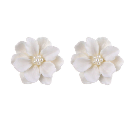 1 Pair Simple Style Flower Alloy Inlay Rhinestones Women's Earrings