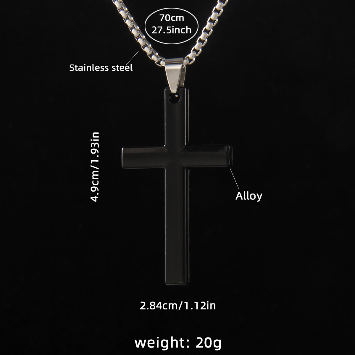 Vintage Style Simple Style Commute Cross 201 Stainless Steel Zinc Alloy Gold Plated Unisex Pendant Necklace