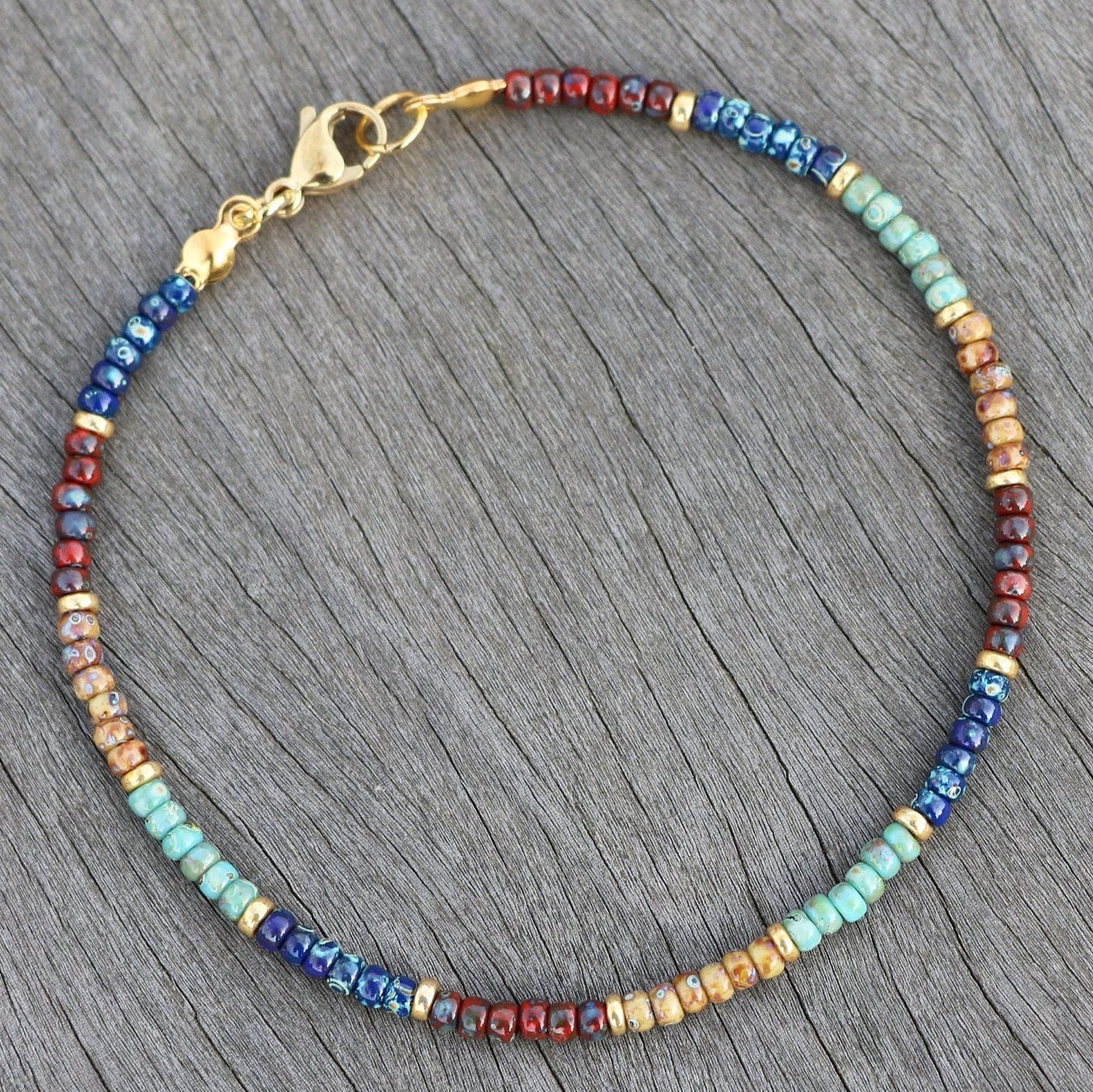 Wholesale Jewelry Ethnic Style Round Natural Stone Seed Bead Anklet