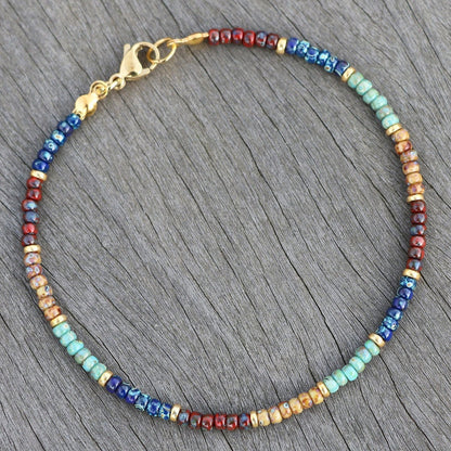 Wholesale Jewelry Ethnic Style Round Natural Stone Seed Bead Anklet