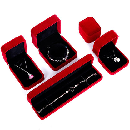 Jewelry Box Wholesale Flannel Necklace Box Pendant Box Flannel Ring Earring Box Bracelet Box Jewelry Packaging Box