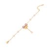 Wholesale Jewelry Casual Elegant Bow Knot 304 Stainless Steel Glass 18K Gold Plated Pearl Bracelets Earrings Necklace