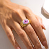 Hip-Hop Oversized Eye Alloy Inlay Resin Halloween Unisex Open Rings