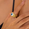 Hip-Hop Oversized Eye Alloy Inlay Resin Halloween Unisex Open Rings