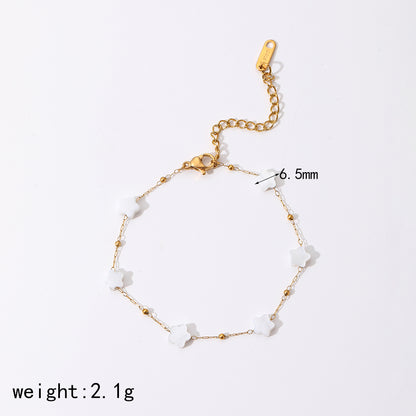 Wholesale Jewelry IG Style French Style Heart Shape Flower 304 Stainless Steel Bracelets Necklace