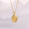 Wholesale Jewelry Retro Human Virgin Mary Angel 304 Stainless Steel Plating Pendant Necklace