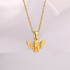 Wholesale Jewelry Retro Human Virgin Mary Angel 304 Stainless Steel Plating Pendant Necklace
