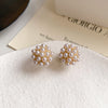 1 Pair Simple Style Round Inlay Alloy Zircon Ear Studs