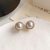 1 Pair Simple Style Round Inlay Alloy Zircon Ear Studs