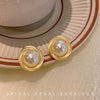 1 Pair Simple Style Round Inlay Alloy Zircon Ear Studs