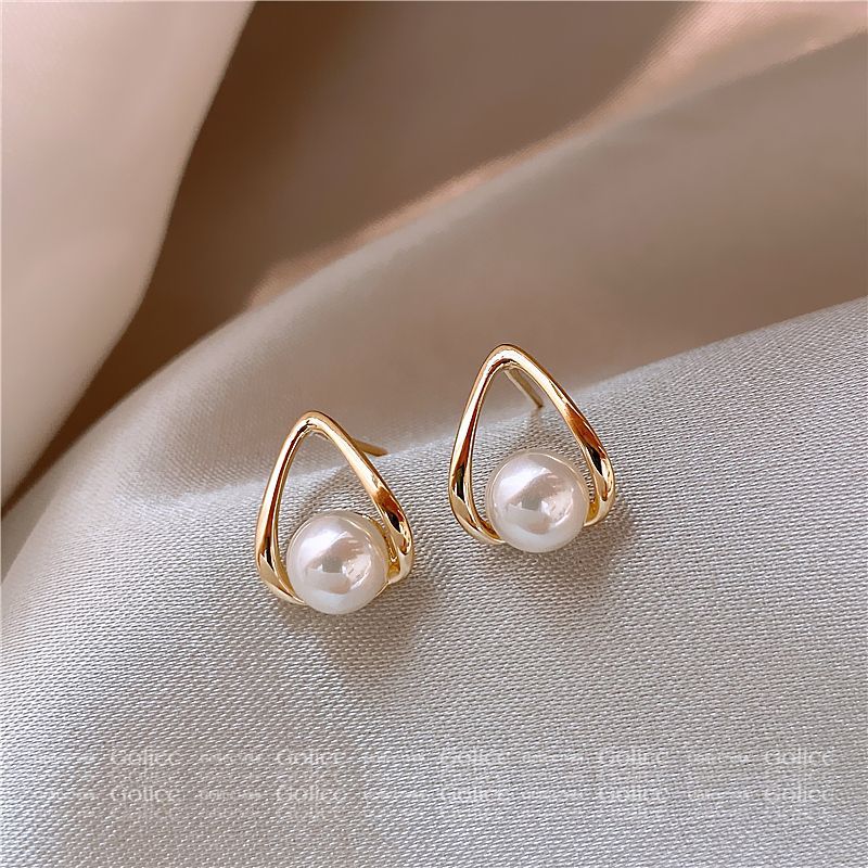 1 Pair Simple Style Round Inlay Alloy Zircon Ear Studs