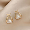 1 Pair Simple Style Round Inlay Alloy Zircon Ear Studs