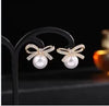 1 Pair Simple Style Round Inlay Alloy Zircon Ear Studs