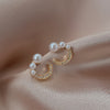 1 Pair Simple Style Round Inlay Alloy Zircon Ear Studs