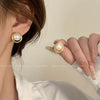 1 Pair Simple Style Round Inlay Alloy Zircon Ear Studs