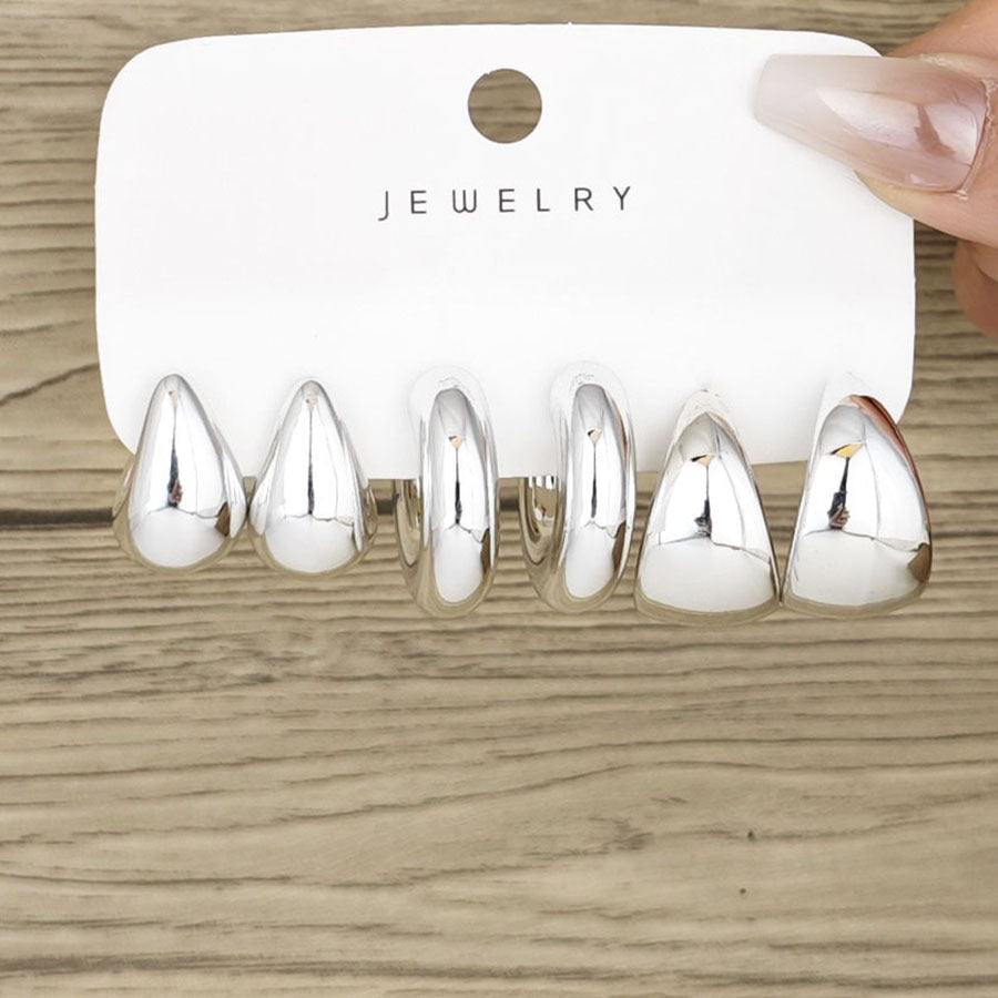 1 Set Simple Style Classic Style Solid Color Irregular Pleated Arylic Earrings