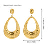 1 Pair Retro French Style Geometric Inlay Titanium Steel Pearl 18K Gold Plated Drop Earrings