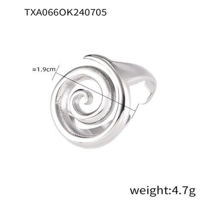 Wholesale Jewelry Simple Style Classic Style Spiral 304 Stainless Steel 18K Gold Plated Plating Rings Necklace