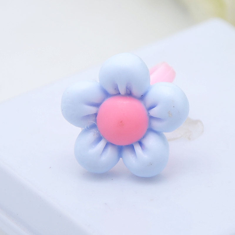 Children's Cartoon Resin Ring Candy Color Ring Korean Style Cute Pink Little Girl Jewelry Small Gift Ring