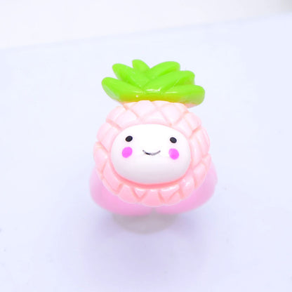 Children's Cartoon Resin Ring Candy Color Ring Korean Style Cute Pink Little Girl Jewelry Small Gift Ring