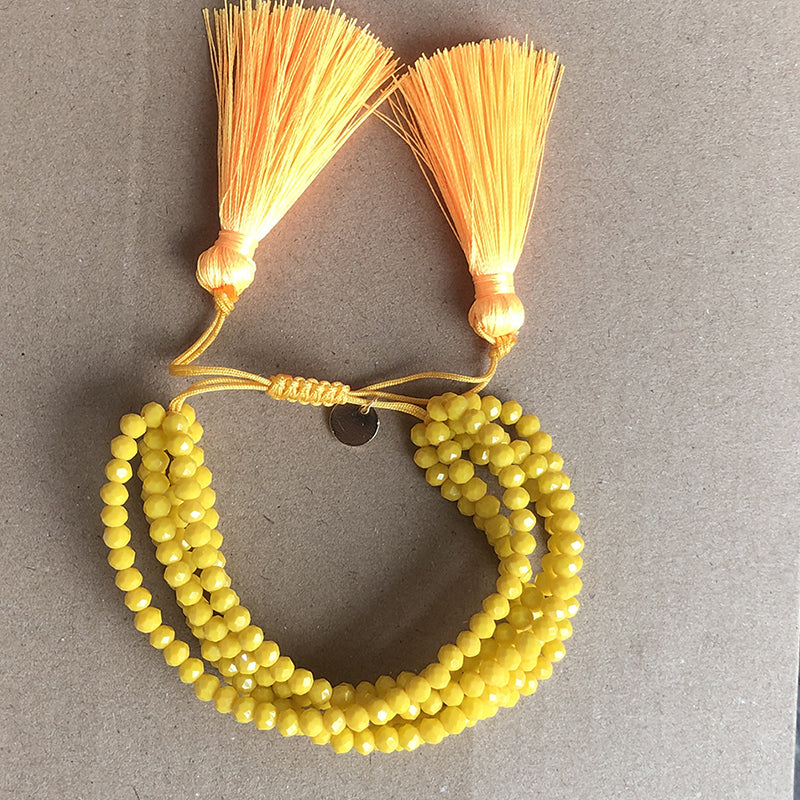 Sweet Tassel Solid Color Beaded Agate Wholesale Bracelets