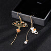 Retro Tower Sector Ferroalloy Copper Plating Artificial Pearls Zircon Women's Drop Earrings 1 Pair