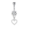 1 Piece 1 Set Belly Rings Simple Style Heart Shape Butterfly 316 Stainless Steel  Inlay Zircon Belly Rings