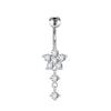 1 Piece 1 Set Belly Rings Simple Style Heart Shape Butterfly 316 Stainless Steel  Inlay Zircon Belly Rings