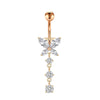 1 Piece 1 Set Belly Rings Simple Style Heart Shape Butterfly 316 Stainless Steel  Inlay Zircon Belly Rings