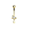 1 Piece Belly Rings Simple Style Moon 316 Stainless Steel  Inlay Zircon