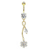 1 Piece Belly Rings Simple Style Moon 316 Stainless Steel  Inlay Zircon