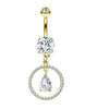 1 Piece Belly Rings Simple Style Moon 316 Stainless Steel  Inlay Zircon