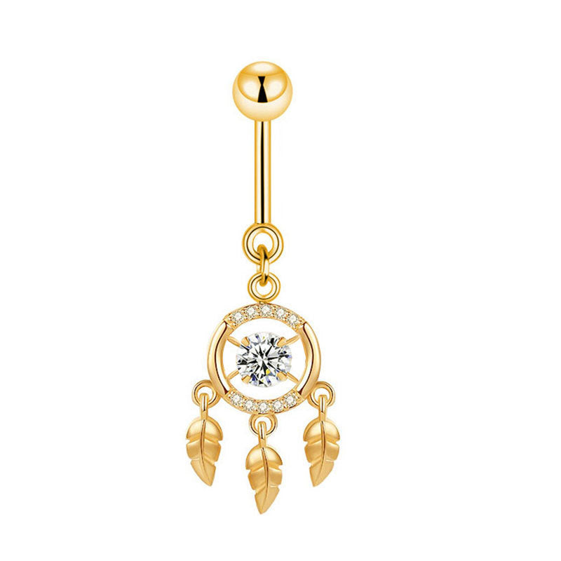 1 Piece Belly Rings Simple Style Moon 316 Stainless Steel  Inlay Zircon