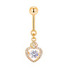 1 Piece Belly Rings Simple Style Moon 316 Stainless Steel  Inlay Zircon