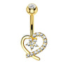 1 Piece Belly Rings Simple Style Moon 316 Stainless Steel  Inlay Zircon