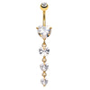 1 Piece Belly Rings Simple Style Moon 316 Stainless Steel  Inlay Zircon